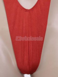 4X Sexy Men One Piece Thong Mankini Fancy Dressswimsuit Underwear Lingerie Red