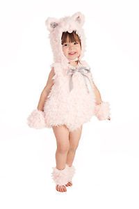 Shaggy Pink Kitty Set Cat Infant Girls Baby Animal Halloween Costume 18M 2T