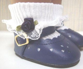 Apryl Doll Clothes Fits 18 inch American Girl Navy Blue Dressy Shoes Quality