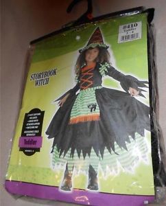 Disguise Toddler Girl Storybook Witch Costume Dress Hat Size 3 4 T NEW In Pkg