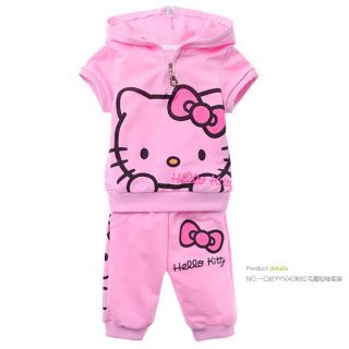 New Baby Kids Girls T Shirt Short Pants Set Clothes Costume "Kitty" Y18