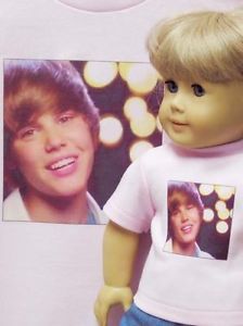 Matching Justin Bieber T Shirts 4 Americangirl Bittybaby or Mytwinn Doll Child