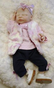 OOAK Baby Doll Clothes Winter Minky Vest Jeggings Shoes Tiny Mini Reborn 9 10"