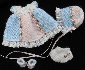 Hand Knitted Clothes for 6 5" Rosebud OOAK Baby Dolls