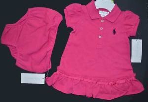 New 3M 0 3 Months Polo Ralph Lauren Baby Girls Dress Set Pink Newborn Clothing