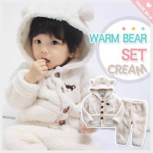 Made in Korea Warm Bear Set Navy Girl Baby Infant Cotton Clothing AA 533 6 12M