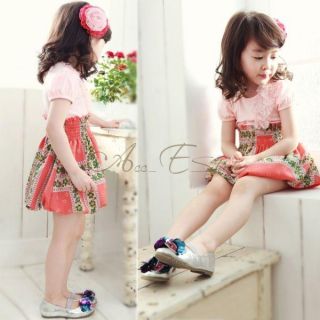 Chic Girls Kid Summer Floral Party Dress Sz 2 6 Y Kids One Piece Baby Clothes