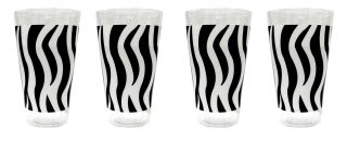 22 3 oz Melamine Plastic Tumbler Cup Zebra Animal Print Set of 4