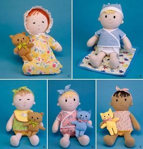 Sewing Pattern Simplicity 2809 15" Soft Stuffed Baby Dolls Clothes Accessories