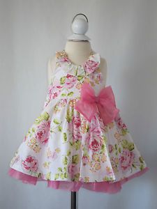 New Baby Girls Bonnie Baby Pink Rose Halter Dress 3 6 Months Clothes