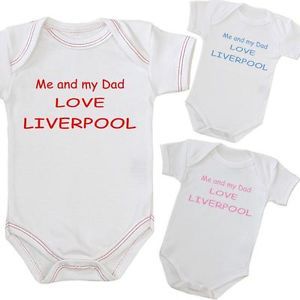 Me Dad Love Liverpool Baby Clothes Bodysuit NB 24 M