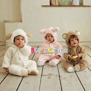 Winter Lovely Toddler Animal Coat Boy Girl Baby Clothes Bear Pig Sheep Snowsuit