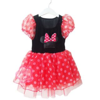 Girls Baby Polka Dots Minnie Mouse Tutu Fancy Xmas Costume Dress Party Gift Sz 4