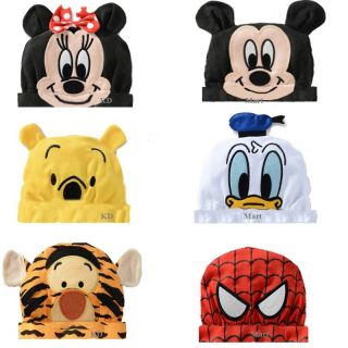 Baby Girls Boys Minnie Mickey Spiderman Beanie Hat Costume Hat 0 12M Photo Prop