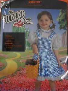 New Wizard of oz Dorothy Halloween Party Dress Up Costume Toddler Size 3T 4T