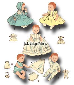 Vintage Baby Doll Clothes Pattern 16" Tiny Tears Betsy Wetsy DY Dee