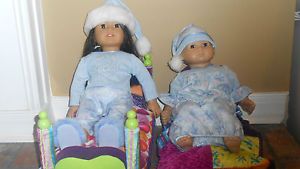 Bitty Baby and American Girl Doll Clothes Matching Pair Lilac Pajamas