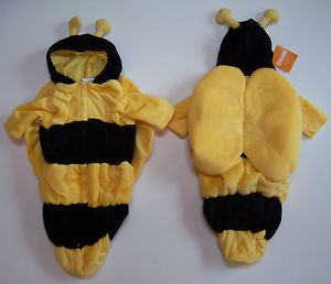 Gymboree Plush Yellow Black Baby Bumble Bee Bunting Costume with Wings