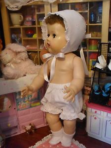 SSO Doll Clothes Eyelet Bonnet Panties Socks for 20" Baby Dolls Tiny Tears