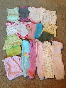 18 Piece Lot of Infant Girls Spring Summer Clothes Size 3 6 Months