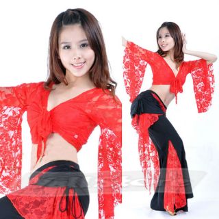 Sexy Belly Dance Costume Top Pants Lace 10 Colors US Seller