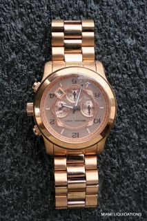 Michael Kors MK 8096 Chronograph Wristwatch Watch Runway Rose Gold Tone Men'S