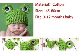 Cute 3 12 Months Newborn Baby Infant Frog Costume Photo Photography Prop Hat Cap