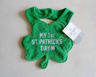 Carters Baby Boy Girl First St Patricks Day Irish Shamrock Infant Feeding Bib