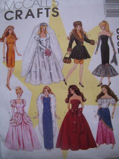 Sewing Patterns 11 5" Doll Clothes Gowns Dresses Outfits