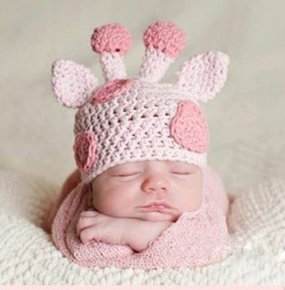 Baby Infant Pink Milch Cow Knitted Costume Photo Photography Prop Newborn L30