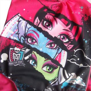 Girl Kids Monster High Skull Swimsuit Swimwear Swimming Costume Sz 6 8 10 12 14