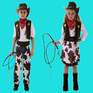 Cowboy Cowgirl Gun Fancy Dress Costume Child Boy Girl