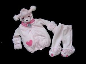 Girls Old Navy Pink Poodle Fi Fi 2pc Puppy Dog Halloween Costume 12 18 24