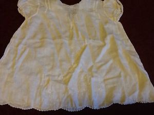 Vintage White Infant Baby Dress Clothes Hand Made Madeira Portugal Embroidered