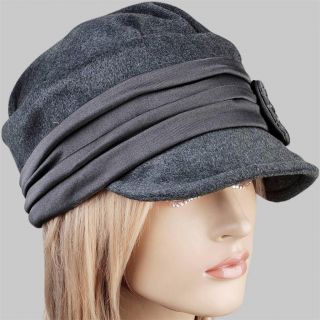 KH2132 New Fashion Women Girls Winter Warm Rhinestones Hat Cap Grey