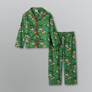Disney Boys Toddler Mickey Mouse Green Shirt Pants Pajamas Set 3T 4T 5T New