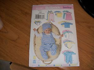 Butterick B5585 Uncut Sewing Pattern Infant Baby Clothes Size Preemie Newborn S