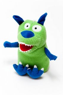 Knitted Monster Green Blue Baby Toy Teddy