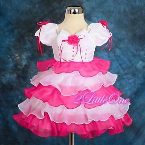 Wedding Flower Girl Dresses Pageant Party White Hot Pink Baby Size 2T 3T 169