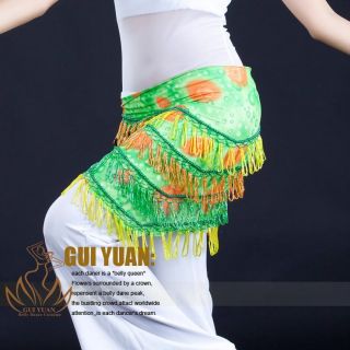 Egypt Tribal Belly Dance Costume Dancewear Dress Hip Scarf Belt Wrap Skirt Green