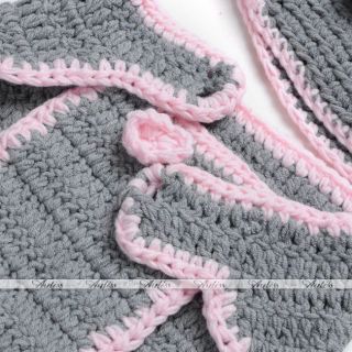 Newborn Baby Crochet Knit Beanie Animal Costume Photography Props Hat Cap Set