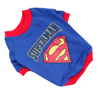 Pet Dog Puppy Apparel Superman Set Warm Costumes Outfit Clothes T Shirt Coat