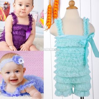 Newborn Infant Baby Girl Lace Posh Petti Ruffle Romper 0 3 Years One Piece W3LE