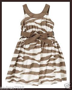 Gymboree Zebra Safari Girl's Dress 3T 4T 7 8 9 Brown Stripes Baby Clothes