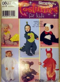 Halloween Costume Pattern Baby Toddler Devil Mouse Dinosaur Panda Angel 6mo 4yr