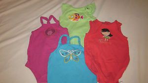 Lot of 4 Baby Girl Onesies Tank Top Style Size 6 9 Months Summer Clothes