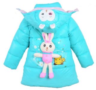 Boys Baby Girls 3D Rabbit Hoodies Coat Kids Winter Warm Quilted Snowsuit Costume