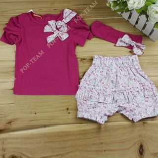 3pcs Toddler Baby Girl Infant Top Pant Headband Outfit Costume Clothes 0 3Y TYA4