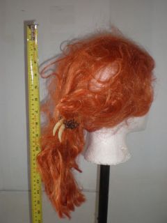 Long Ginger Wig Fairy Cavewoman Wilma Costume Adult Orange Red