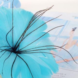 Baby Blue Flower Feather for Headband Photo Prop Newborn Toddler Girl Christmas